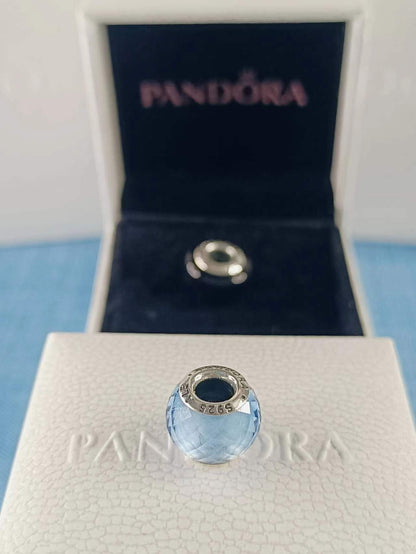Petite Facets Charm with Synthetic Blue Quartz