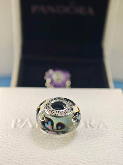 Butterfly Kisses Blue Murano Glass Charm