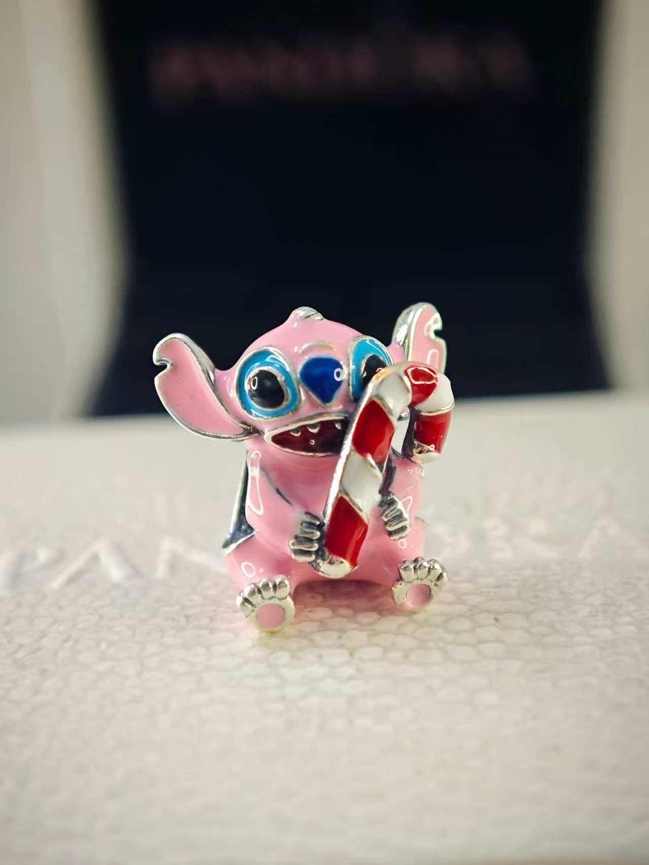 Disney Stitch Angel and the Christmas Candy Cane Charm