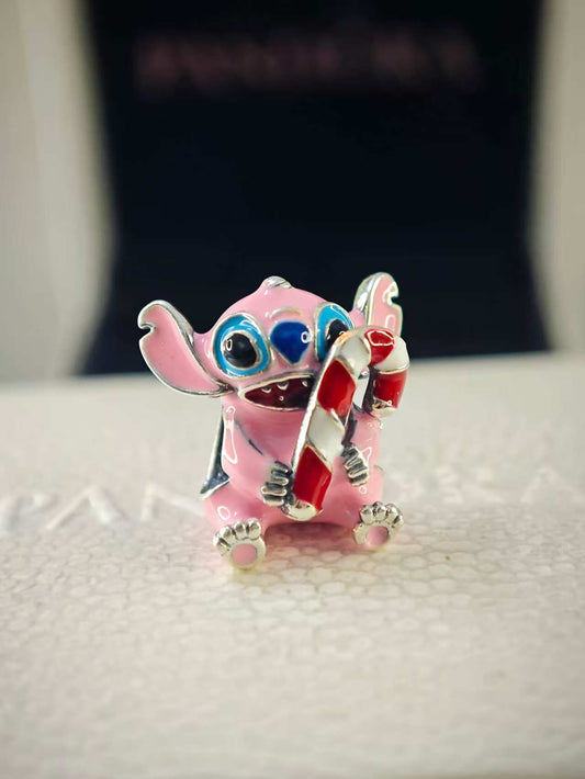 Disney Stitch Angel and the Christmas Candy Cane Charm