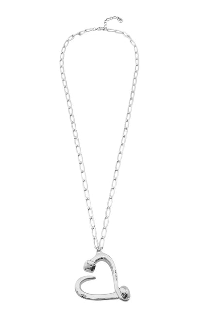 Silver Heart Necklace 80CM