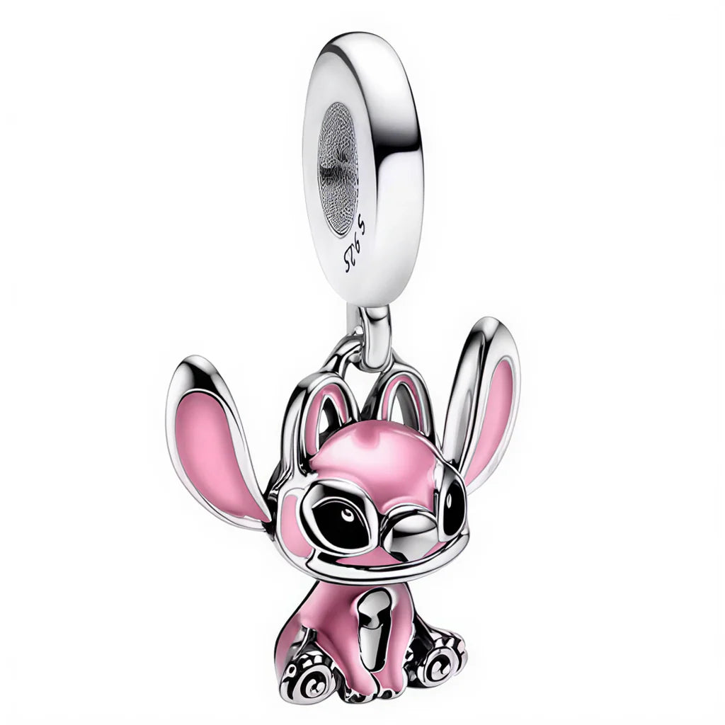 Seated Rose Angel Dangle Charm
