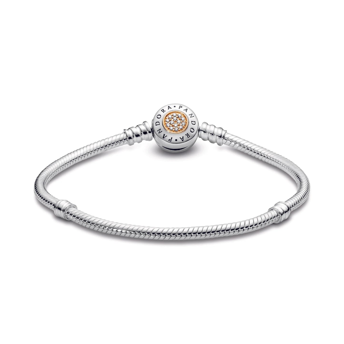 Sterling Silver Signature Bracelet with Gold Clasp