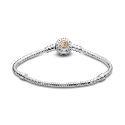 Sterling Silver Signature Bracelet with Gold Clasp