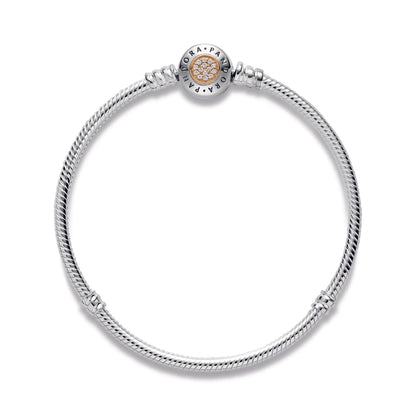 Sterling Silver Signature Bracelet with Gold Clasp