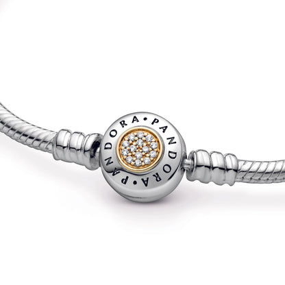 Sterling Silver Signature Bracelet with Gold Clasp