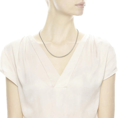 Silver Necklace With Gold Round Clasp