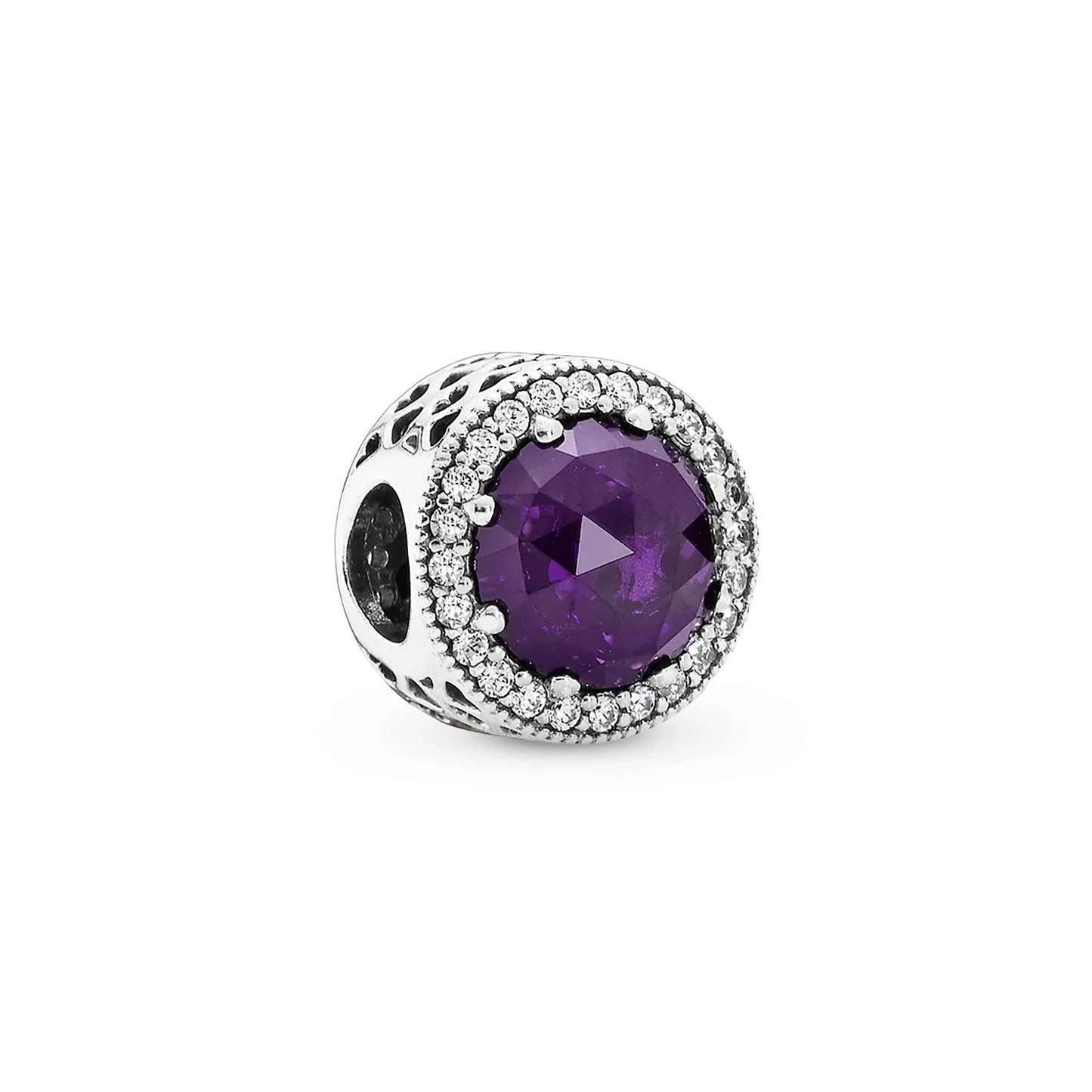Radiant Hearts Charm with Royal-Purple Crystal