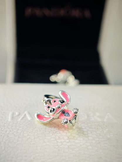 Seated Rose Angel Dangle Charm