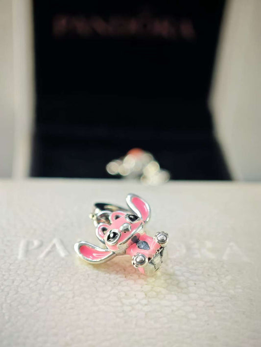 Seated Rose Angel Dangle Charm