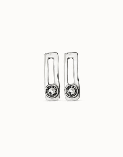 On My Own Earrings Sterling silver-plated earrings with gray crystal