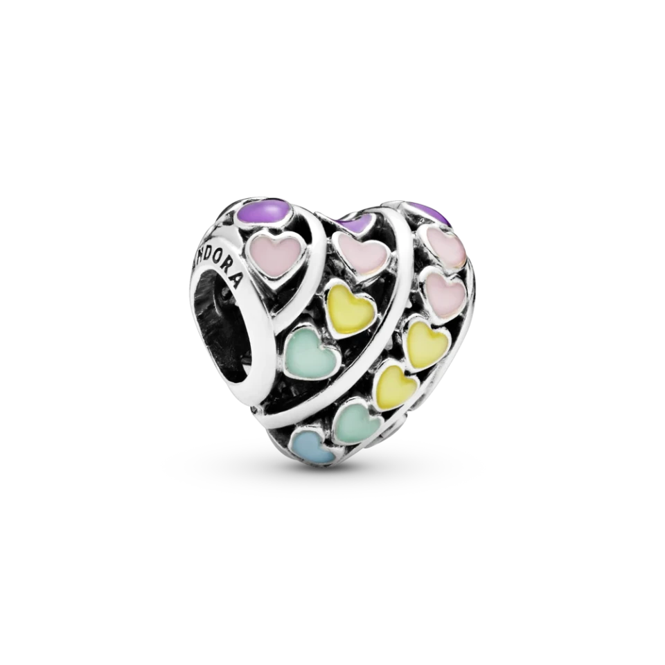 Rainbow Hearts Charm