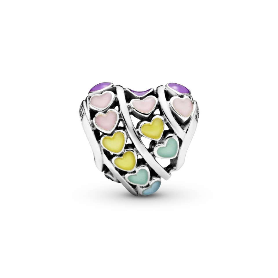Rainbow Hearts Charm