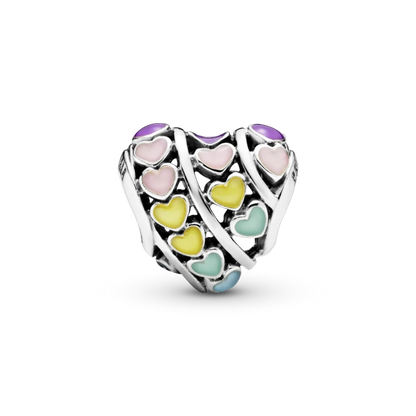 Rainbow Hearts Charm