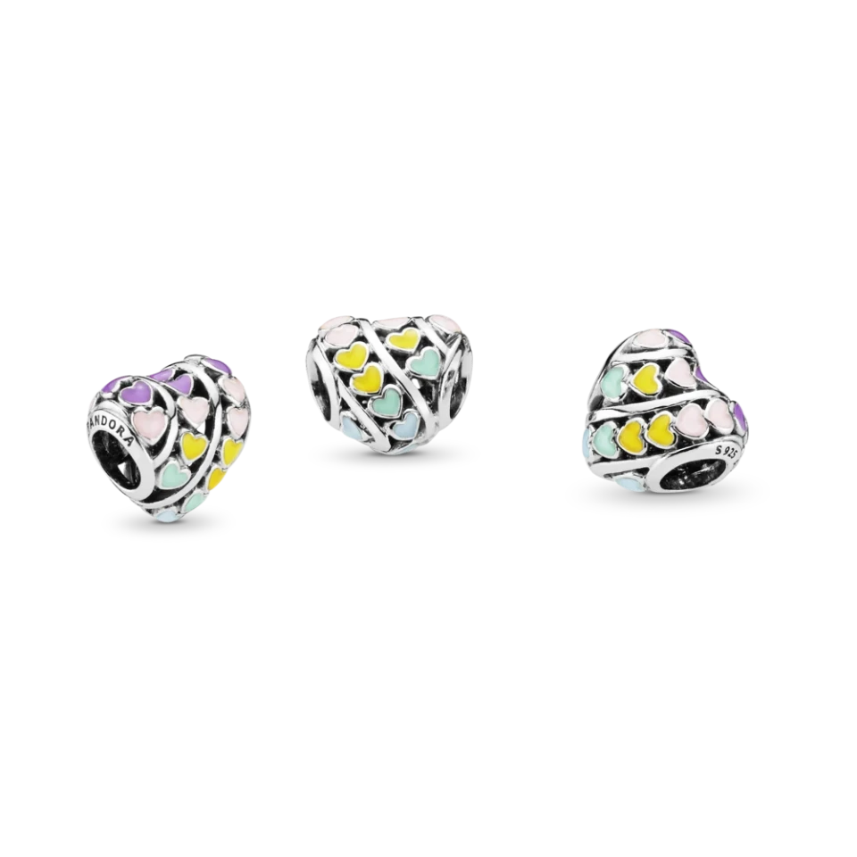 Rainbow Hearts Charm