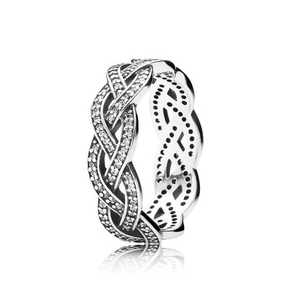 Sparkling Silver Braid Ring