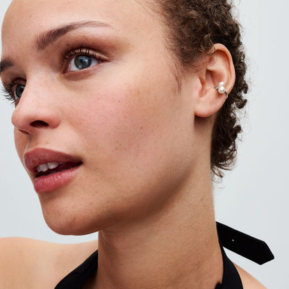 Duo Treated Freshwater Cultured Pearls Ear Cuff