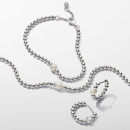Treated Freshwater Cultured Pearl & Beads Bracelet Sterling silver