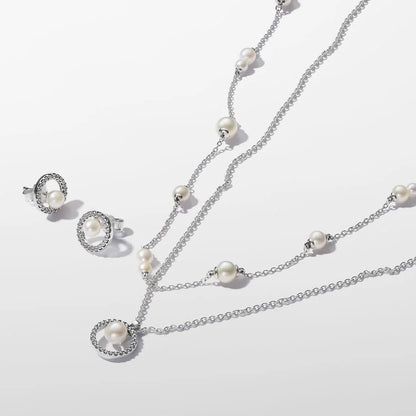 Treated Freshwater Cultured Pearl & Pavé Halo Stud Earrings