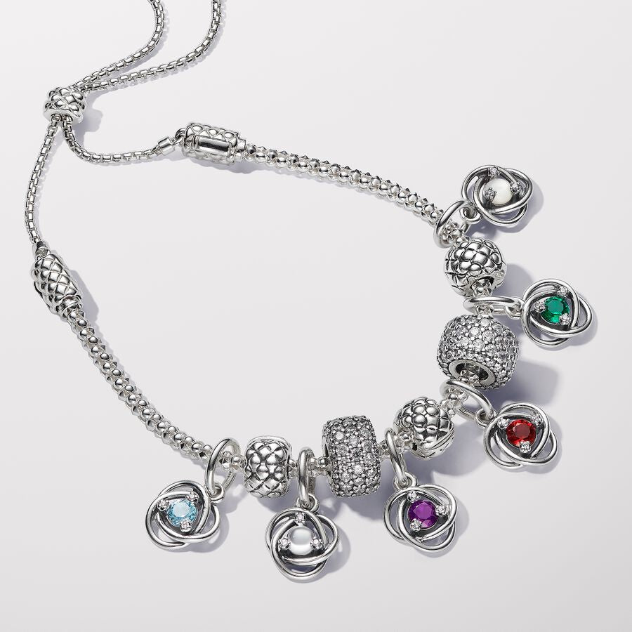 April Clear Eternity Circle Dangle Charm