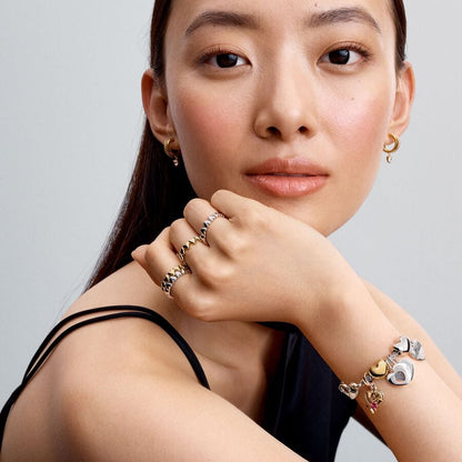 Gold-Plated Dangling Heart Hoop Earrings