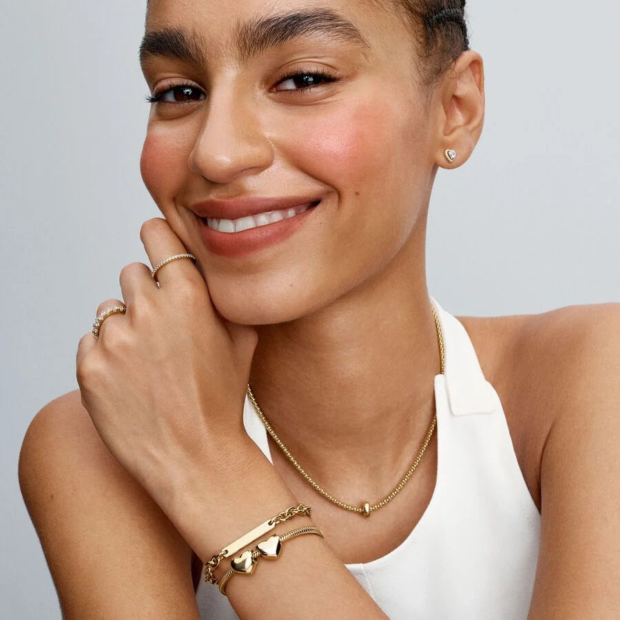 Gold-Plated Engravable Bar Link Bracelet