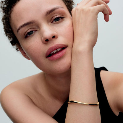 Gold-Plated Organically Shaped Bangle