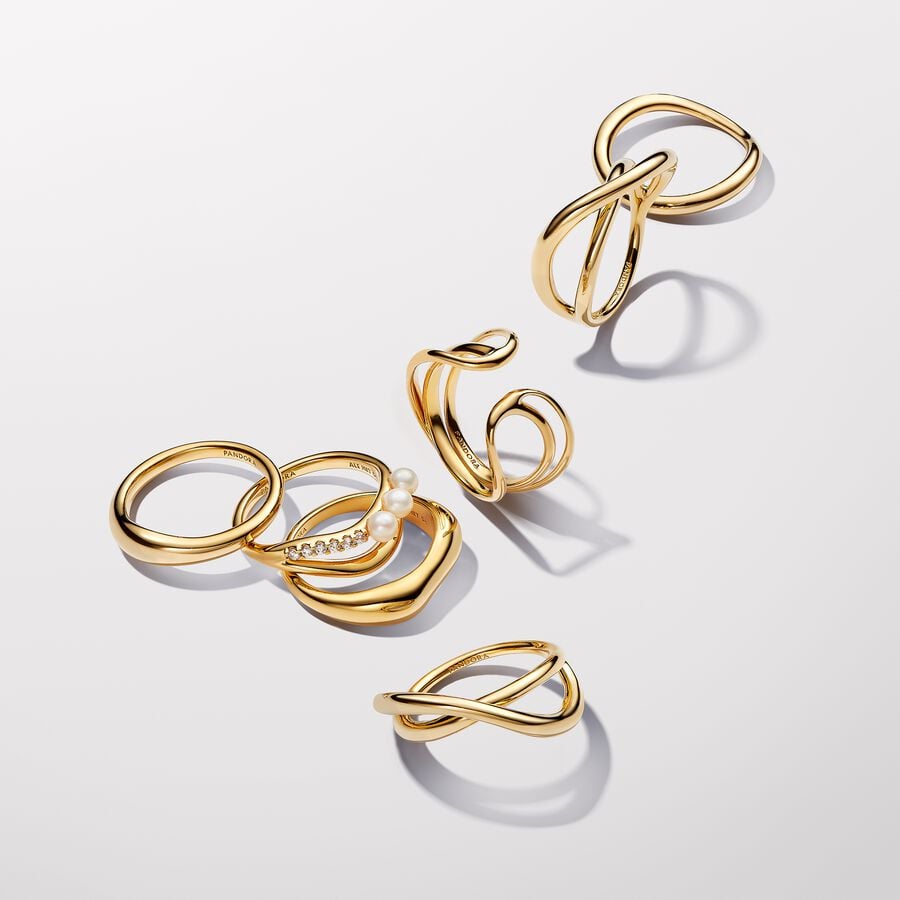 Gold Organically Shaped Infinity Ring