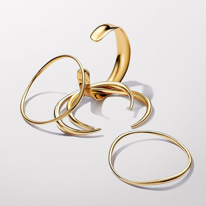 Gold-Plated Organically Shaped Bangle