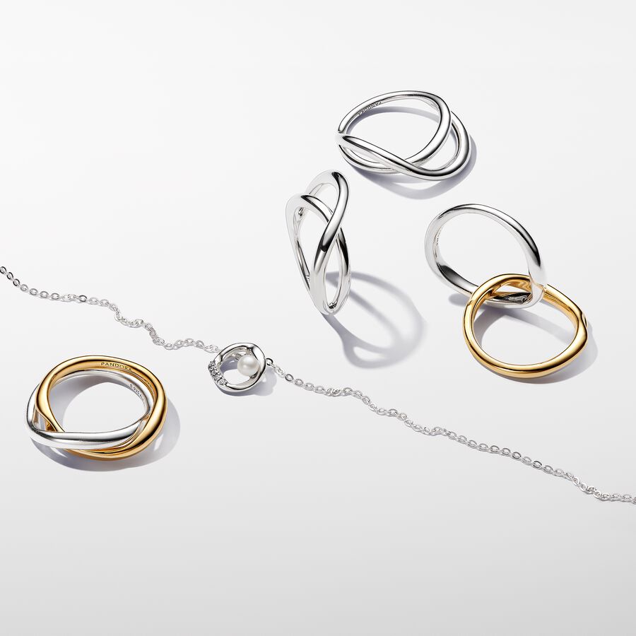 Silver Organically Shaped Infinity Ring