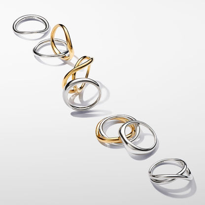 Silver Organically Shaped Band Ring