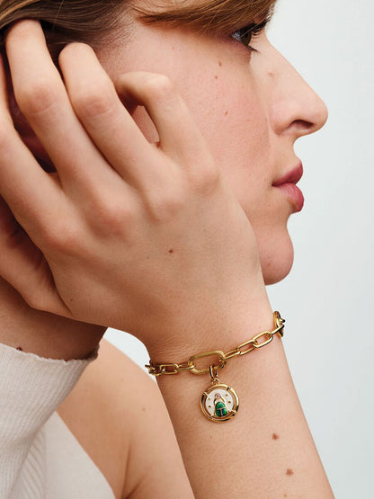 Scarab Beetle Medallion Charm Gold Plating