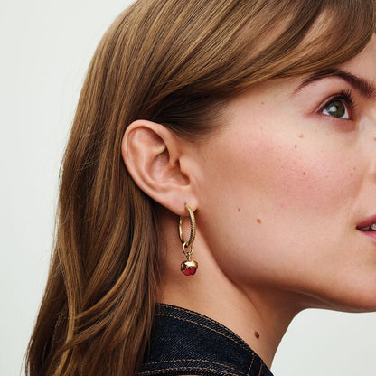 Gold-Plated Moments Charm Hoop Earrings