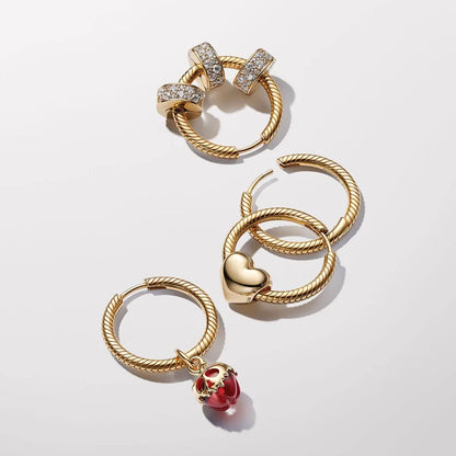 Gold-Plated Moments Charm Hoop Earrings