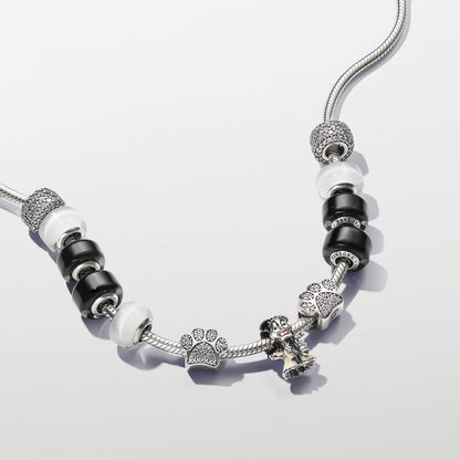 Sparkling Paw Print Charm Sterling silver