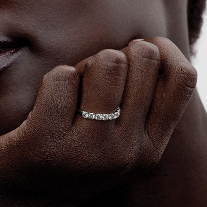 Era Lab-grown Diamond Half Eternity Band Ring White Silver