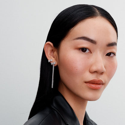 Pavé Bow Drop Earrings