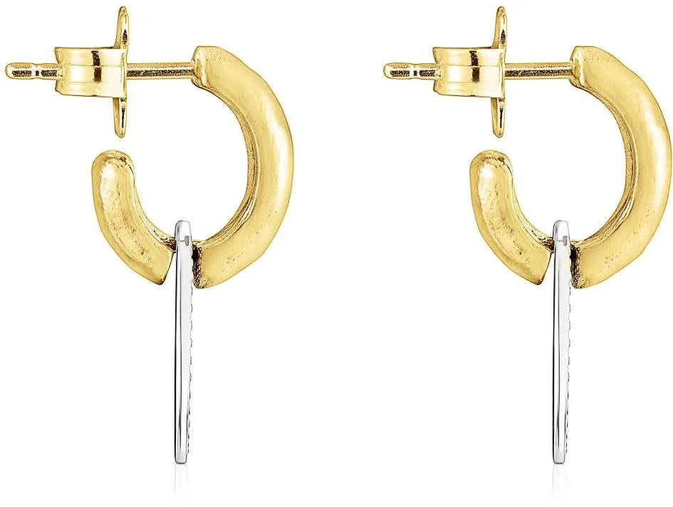 Short two-tone Oursin Earrings