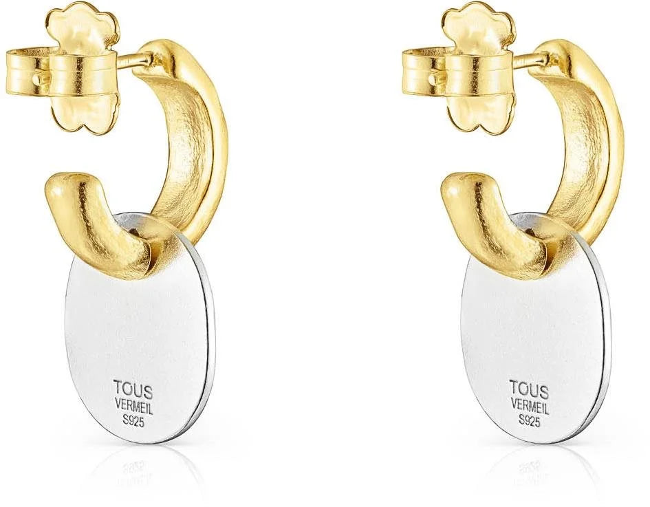 Short two-tone Oursin Earrings