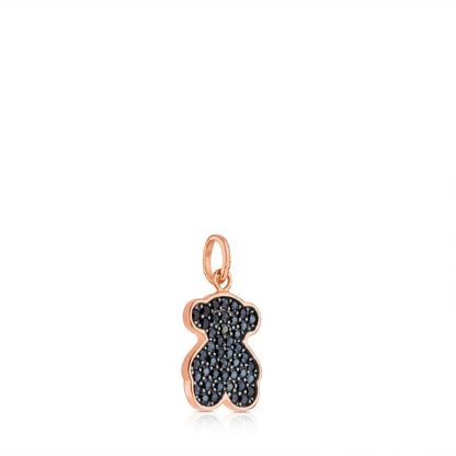 Rose Vermeil Silver Motif Pendant with Spinel and Bear motif