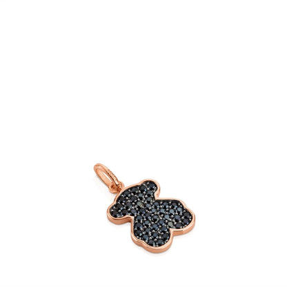 Rose Vermeil Silver Motif Pendant with Spinel and Bear motif