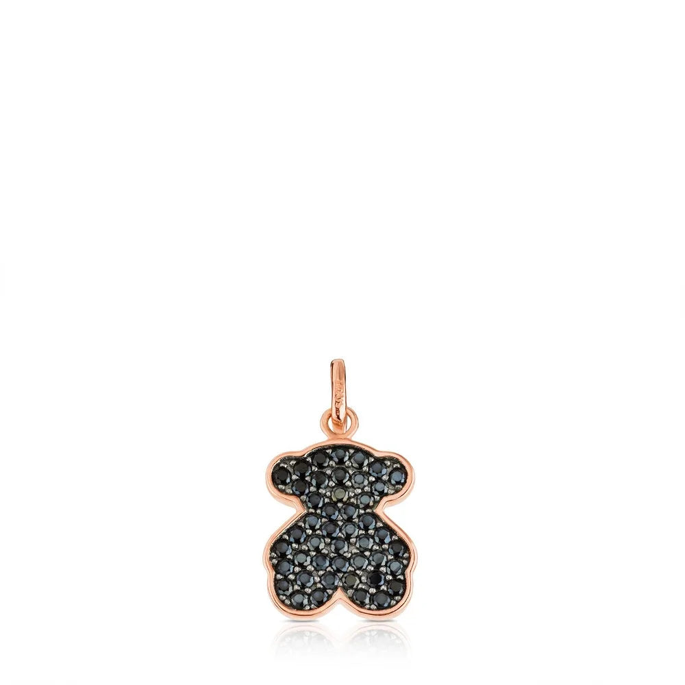 Rose Vermeil Silver Motif Pendant with Spinel and Bear motif
