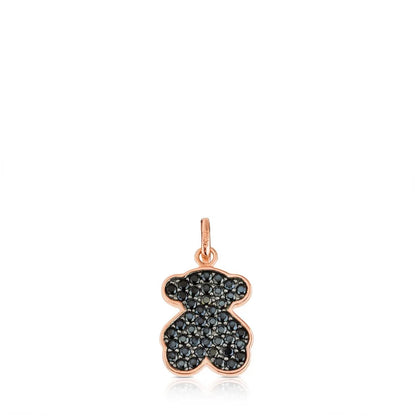 Rose Vermeil Silver Motif Pendant with Spinel and Bear motif