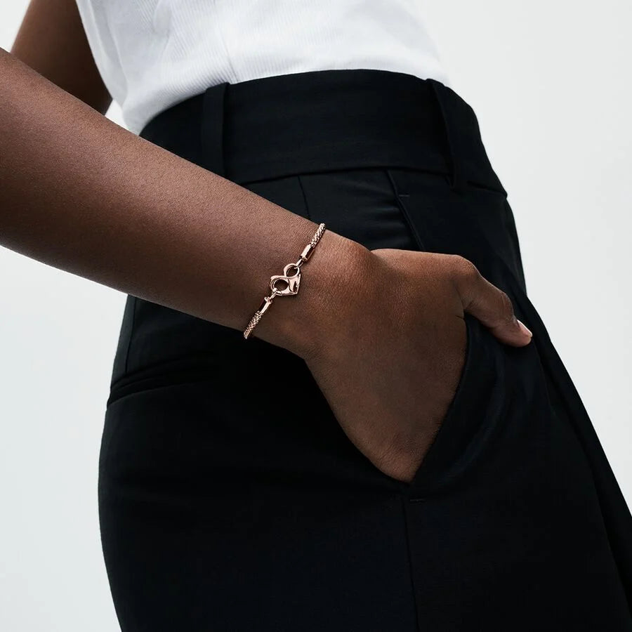 Moments Studded Chain Bracelet Rose gold plated