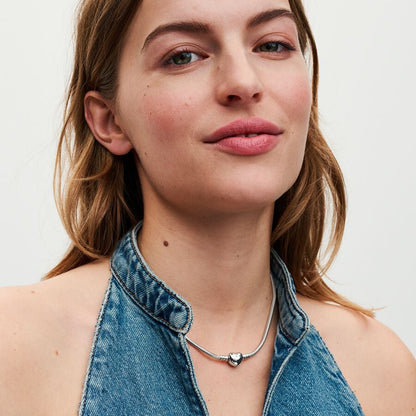 Heart Clasp Snake Chain Necklace