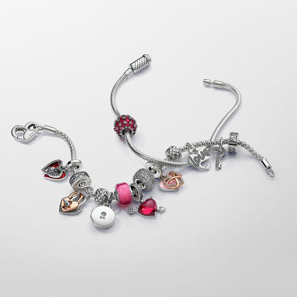 Splittable Heart & Key Dangle Charm