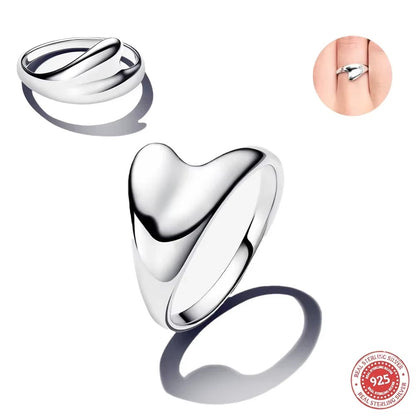 Silver Organically shaped ring
