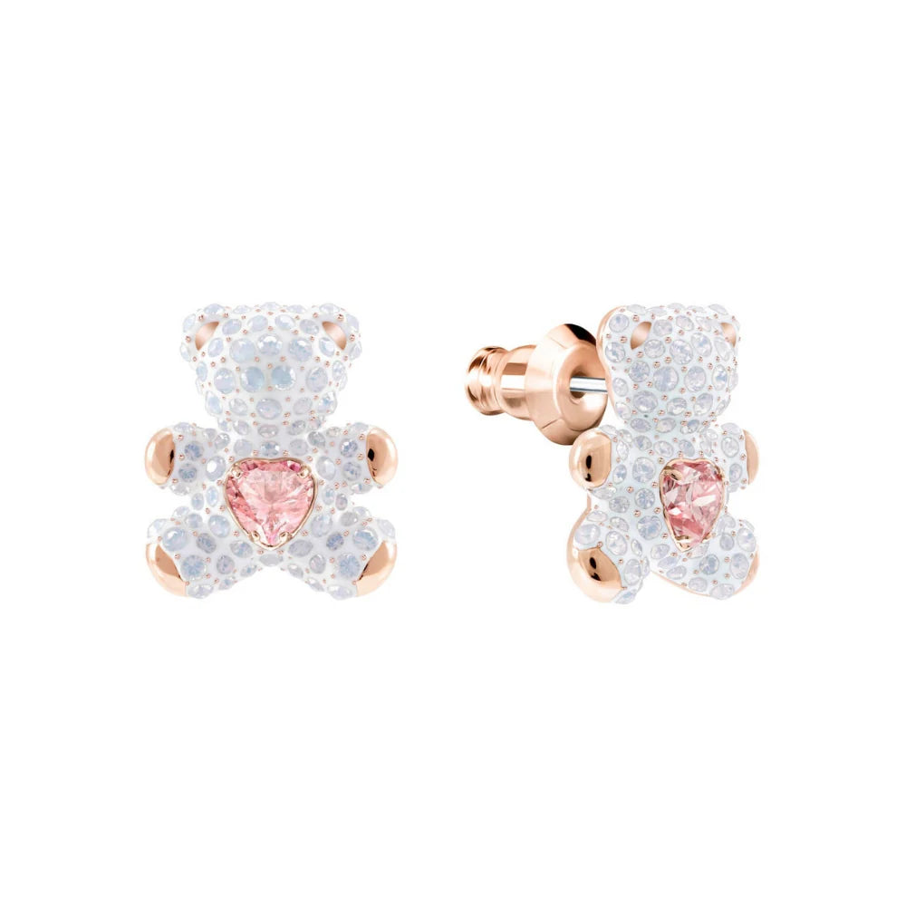 Teddy Pierced Earrings, Multi-colored, Rose-Gold Tone Plated