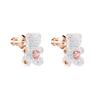 Teddy Pierced Earrings, Multi-colored, Rose-Gold Tone Plated