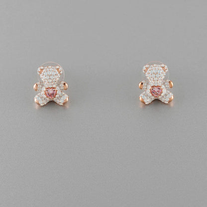 Teddy Pierced Earrings, Multi-colored, Rose-Gold Tone Plated